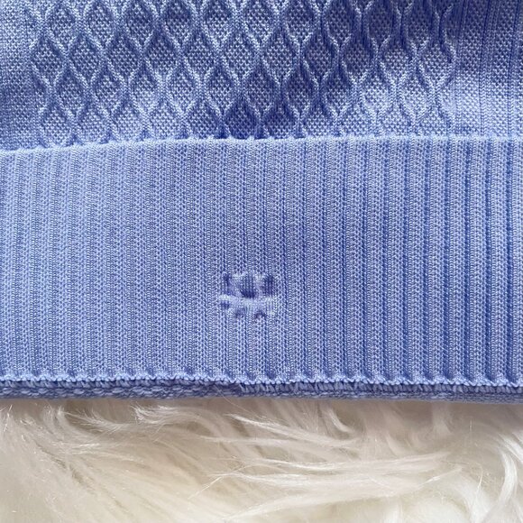 Lululemon Hydrangea Blue Rest Less Mock Neck Long Sleeve Top - Picture 8 of 9